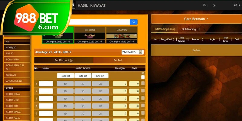 Mô tả sảnh Xổ số 988BET